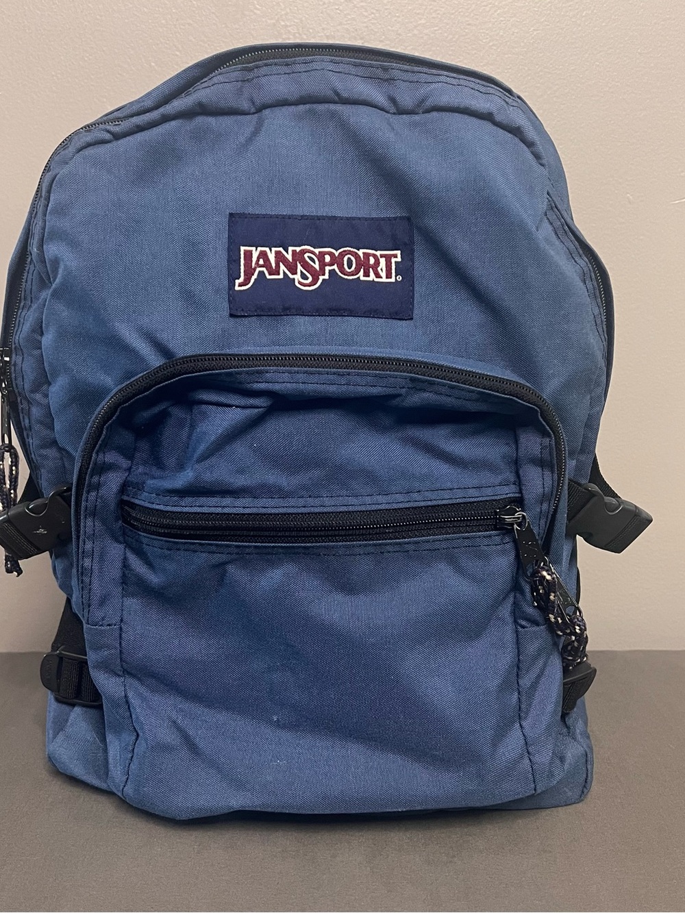 VTG 90s JanSport Backpack Daypack Blue Heavyweight Compression Straps Gorpcore
